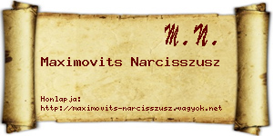 Maximovits Narcisszusz névjegykártya